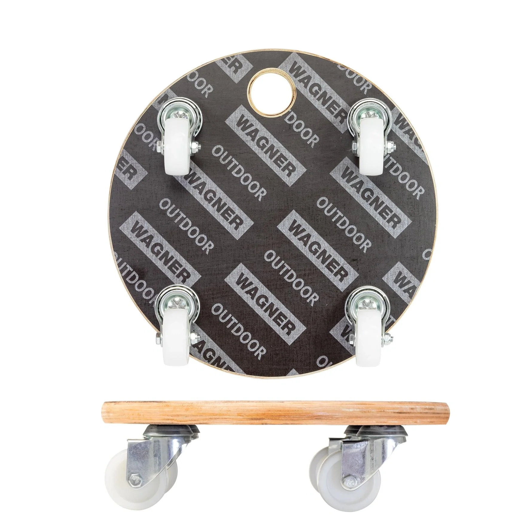 Multi Roller MR 1351, Ø 29 x 8,5 cm, harte Rollen Ø 50 mm, Gleitlager, Multiplex Platte FSC®, Tragkraft 200 kg - 6