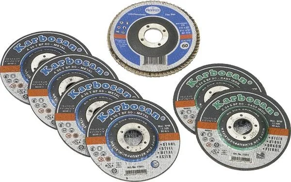 Trennscheiben und Lamellenschleifer Satz 7 tlg. - 230 mm Durchmesser - 2