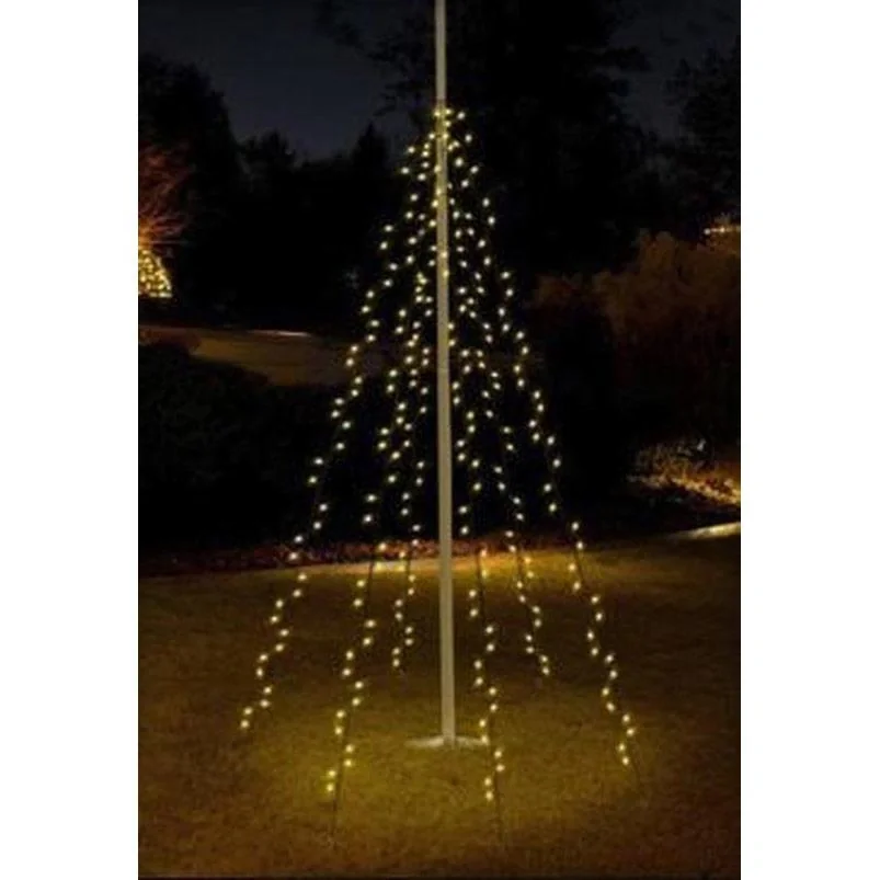 Pro Garden Flagpole Beleuchtung - 192 LED's - 208 cm hoch - warmweißes Licht - wasserdicht - 4
