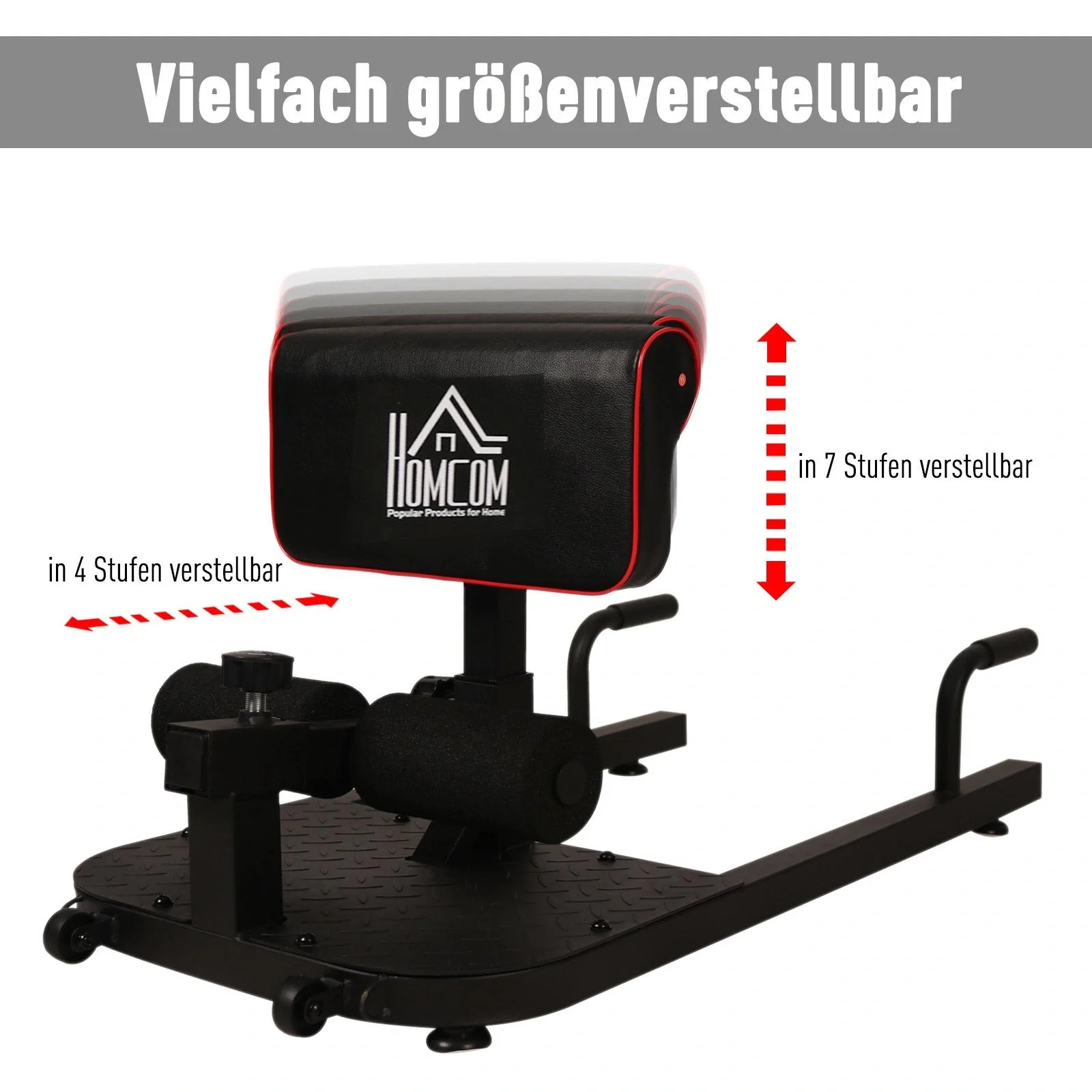 Kniebeugentrainer Beintrainer 3 in 1 Trainer verstellbar rollbar bis 120 kg Schwarz - 9