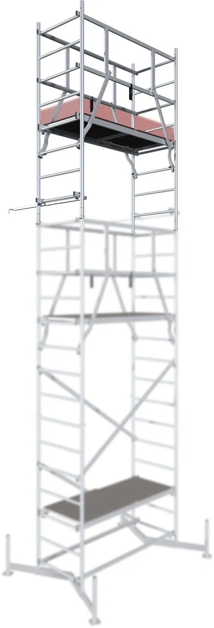 MONTO ClimTec Aluminium-ArbeitsGerüst, 2. Aufstockung, Arbeitshöhe ca. 7,00 m - 2