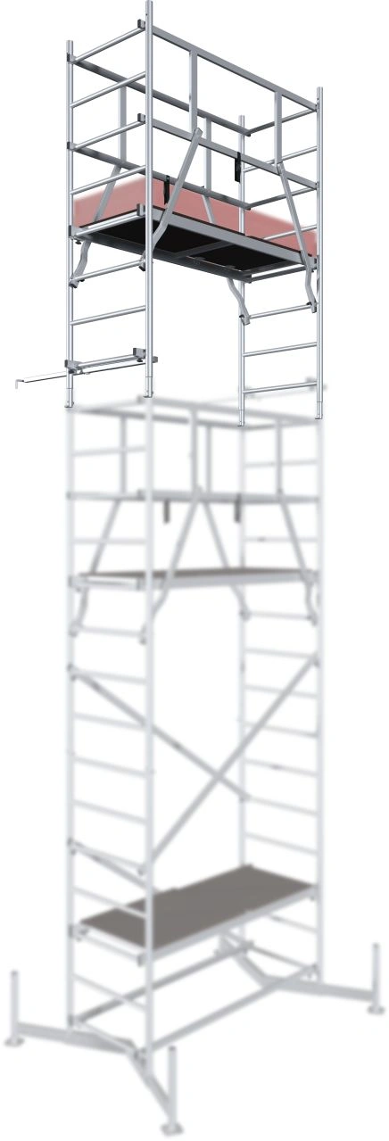 MONTO ClimTec Aluminium-ArbeitsGerüst, 2. Aufstockung, Arbeitshöhe ca. 7,00 m - 2