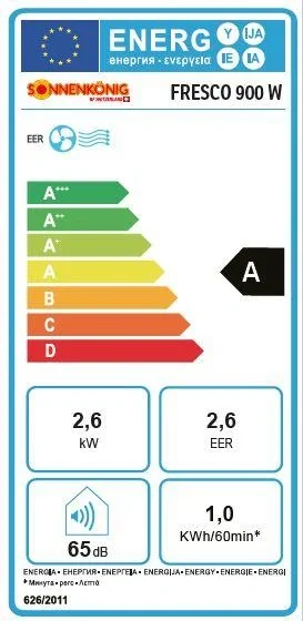 Fresco 900 W Klimagerät inkl. Abluftschlauch-Set 1,5m – 380 m³/h - 4