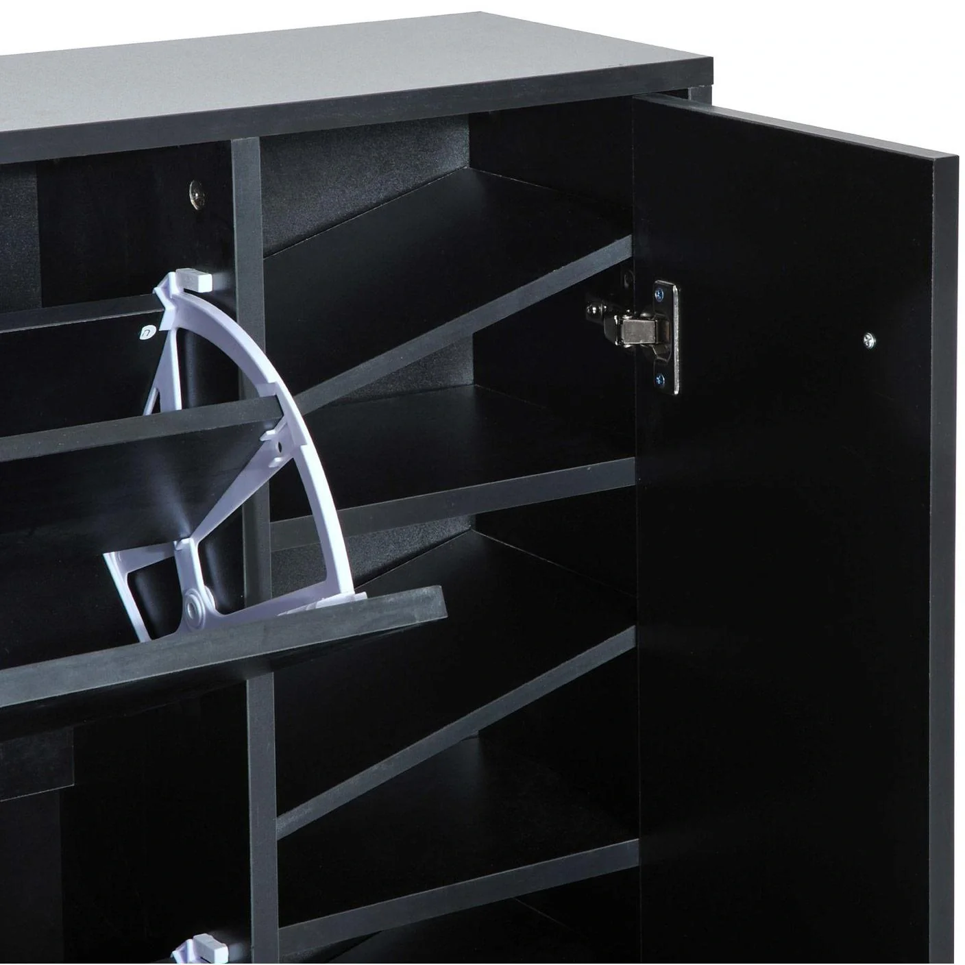 Schuhschrank Schuhablage 3 Klappen 28 Paar Schwarz - 5