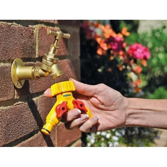 2-Wege-Hahnkupplung - 3/4" und 1/2" Außengewinde - 2