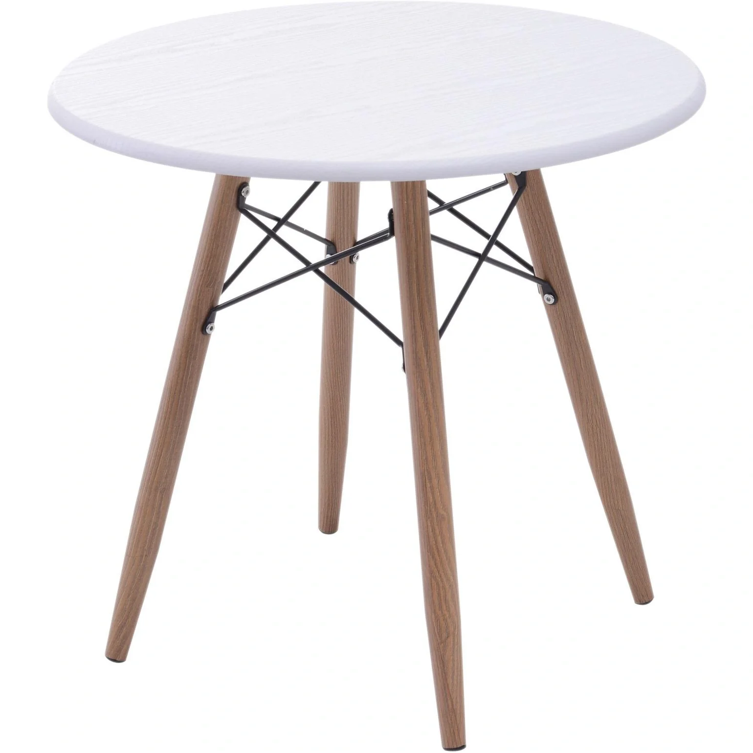 Couchtisch Beistelltisch Kaffeetisch Teetisch Nachttisch rund Holz + Metall Ø60 x H55 cm - 7