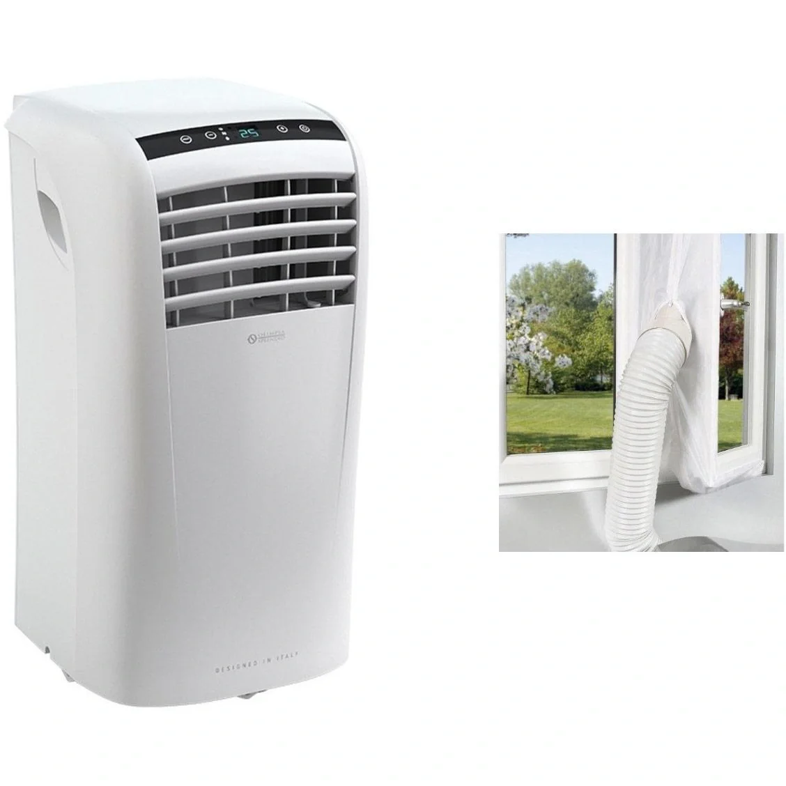 Mobiles Klimagerät mit Schlauch und Fensterdichtungsset - splendid Dolceclima Compact 8 P - 8.000 BTU/h - 8