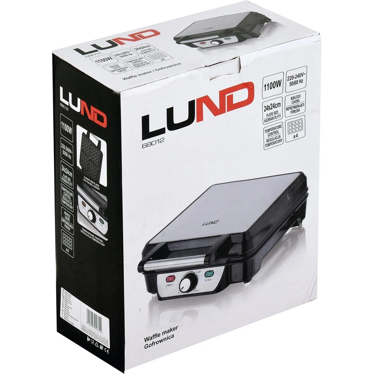 Waffeleisen - 1100W - 4 Waffeln - Antihaftbeschichtung - 7