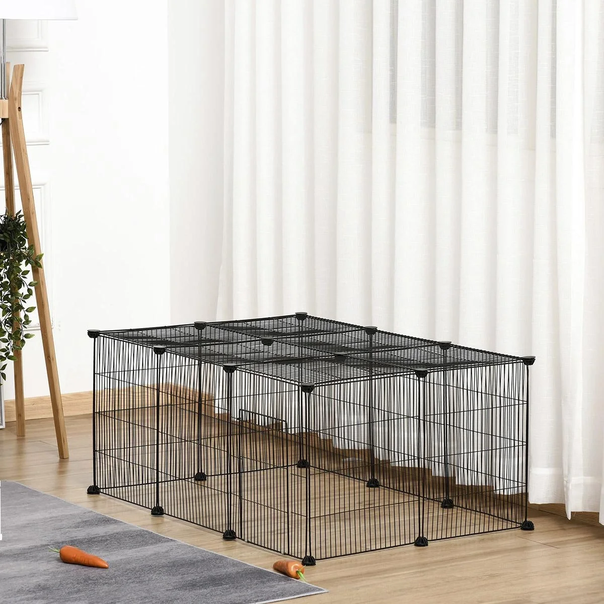 Kleintiergehege kleintierkäfig Freigehege DIY Metall Kätzchen Hase Chinchilla Multi-Winkel-Verbindungen Anti-Rutsch-Matt - 4