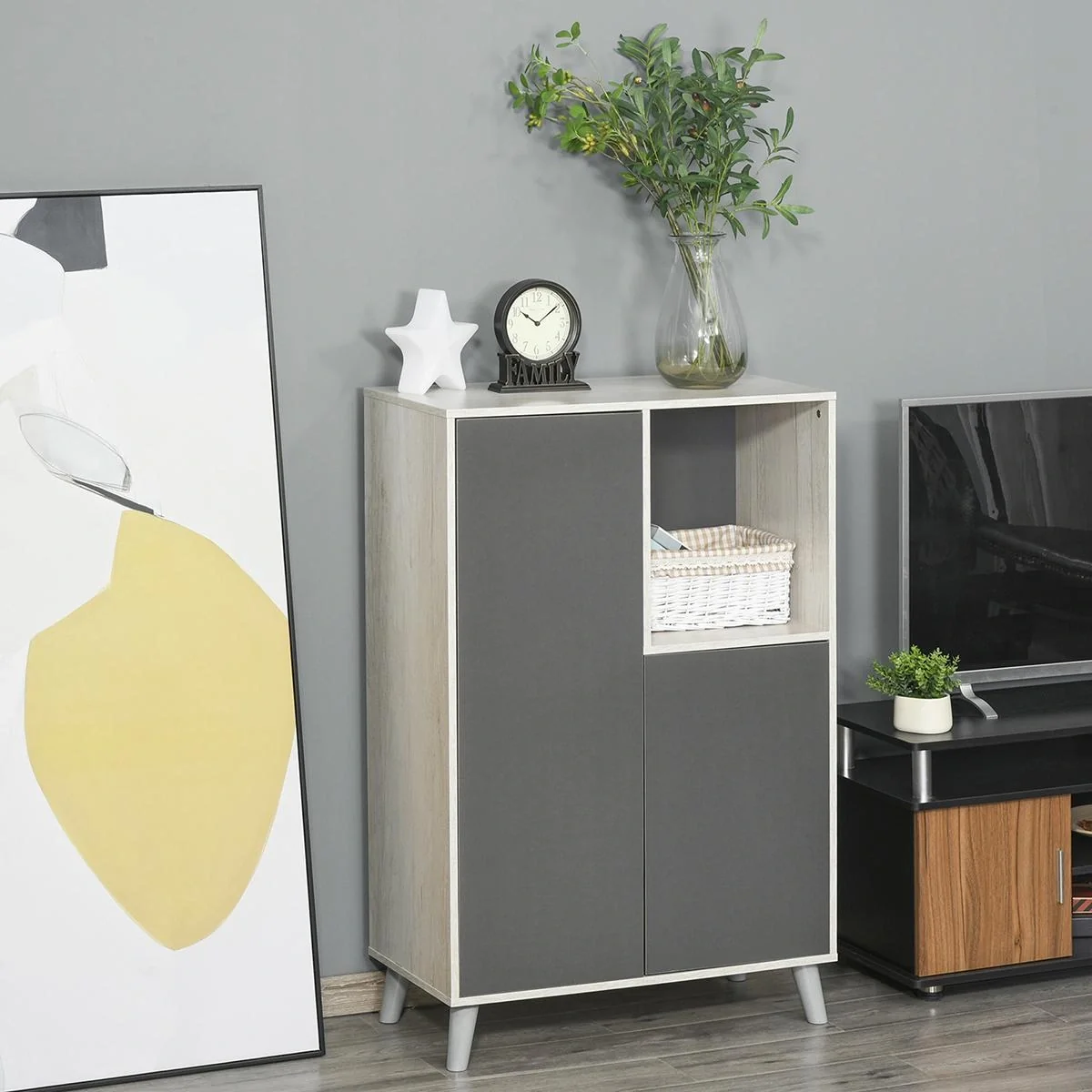 Bücherregal Bücherschrank Standschrank Aktenschrank Mehrzweckschrank Spanplatte Dunkelgrau 80 x 40 x 120 cm - 4