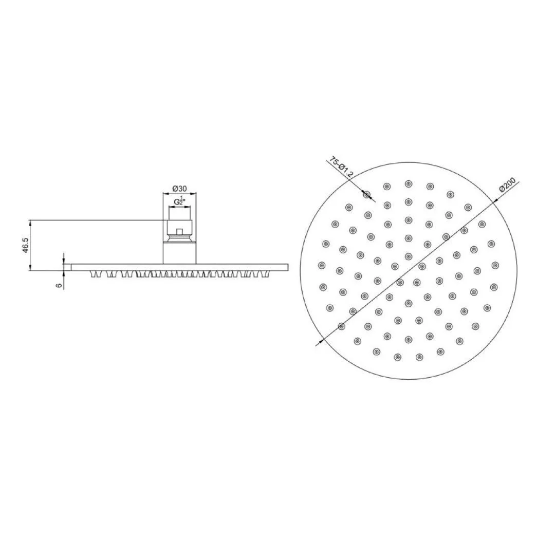 Duschkopf Kopfbrause Ø 20 cm Regendusche aus Edelstahl mit 1 Strahlart G1/2 individuell einsetzbar - 4