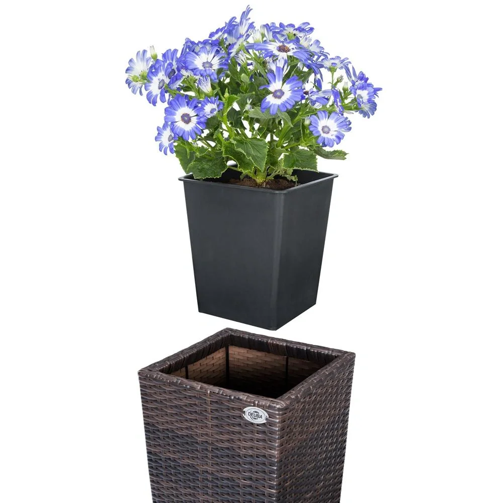 Blumentöpfe Polyrotan 3er-Set braun - 3