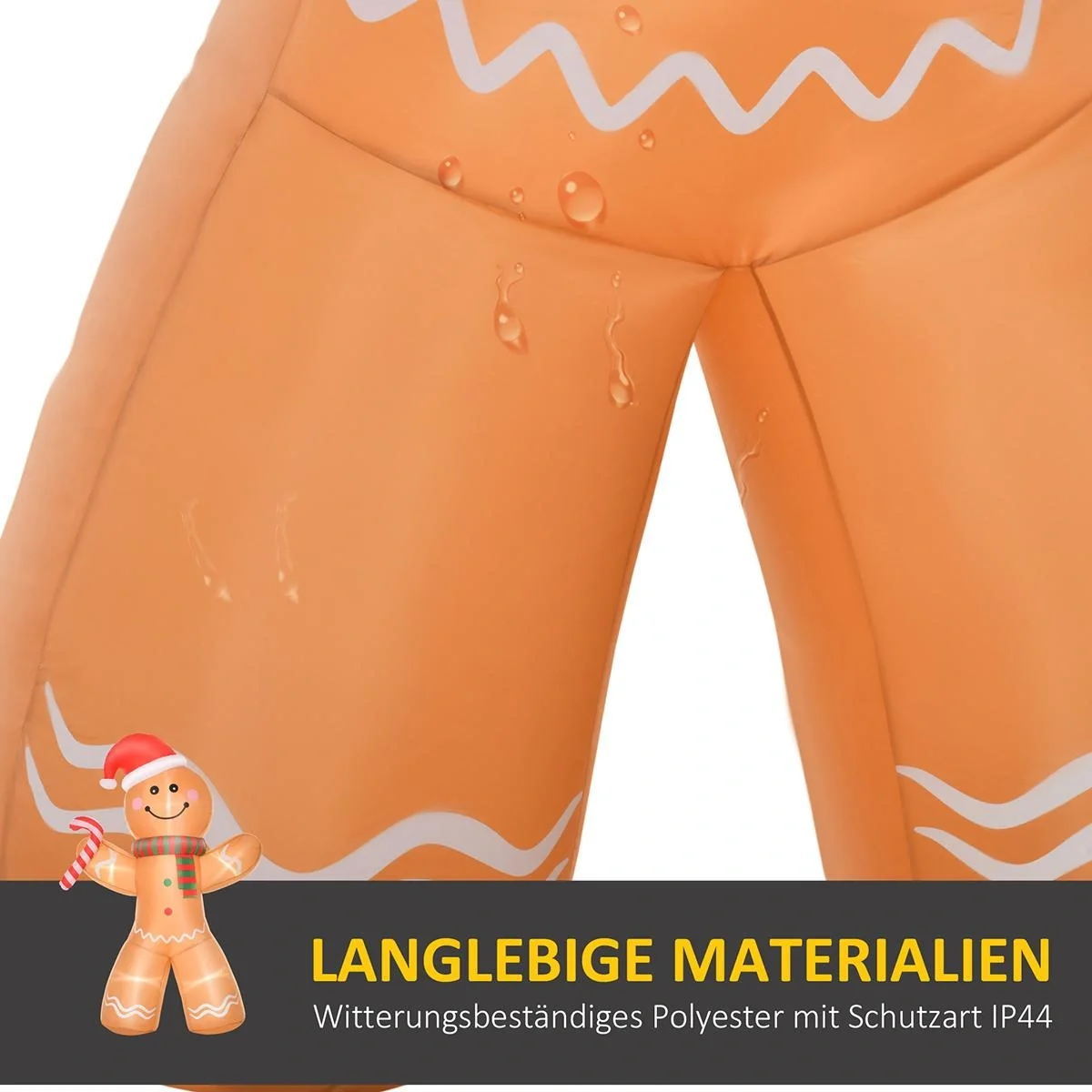 Aufblasbarer Lebkuchenmann 2,4 m Weihnachtsdekoration mit Lichtern Aufblasbares Modell Weihnachten Gärten Dekoration aut - 6