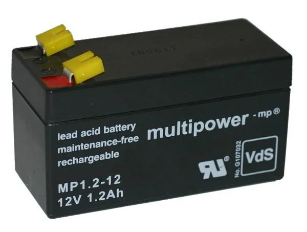 Blei Vlies Akku 12V, 1,2Ah, 4,8mm Anschluss, VdS - 2