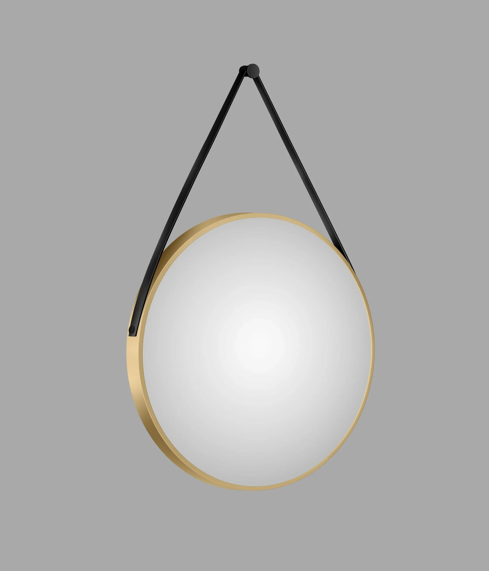 Dekorativer runder Wandspiegel in gold matt Ø 80 cm - hochwertiger robuster Aluminiumrahmen - 7