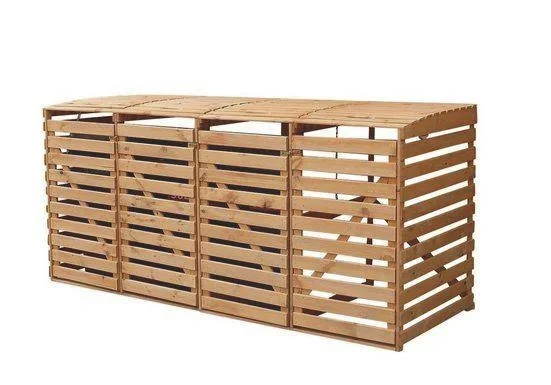 Mülltonnenbox Vario 4 für 4 Tonnen, honigbraun - 3