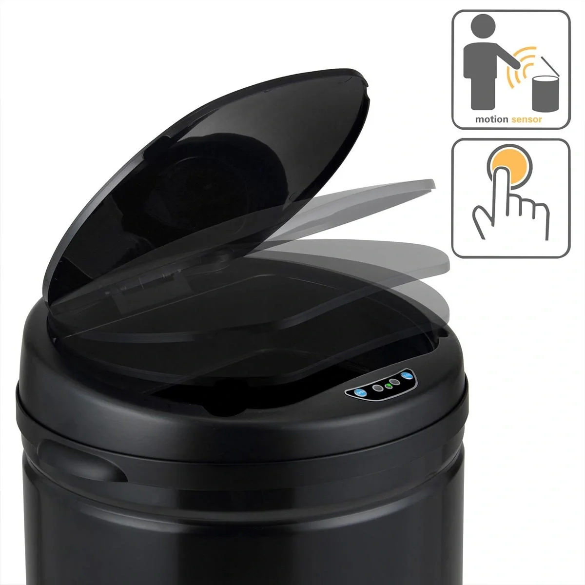 Abfallkorb mit Sensor Edelstahl schwarz 40 Liter - 4