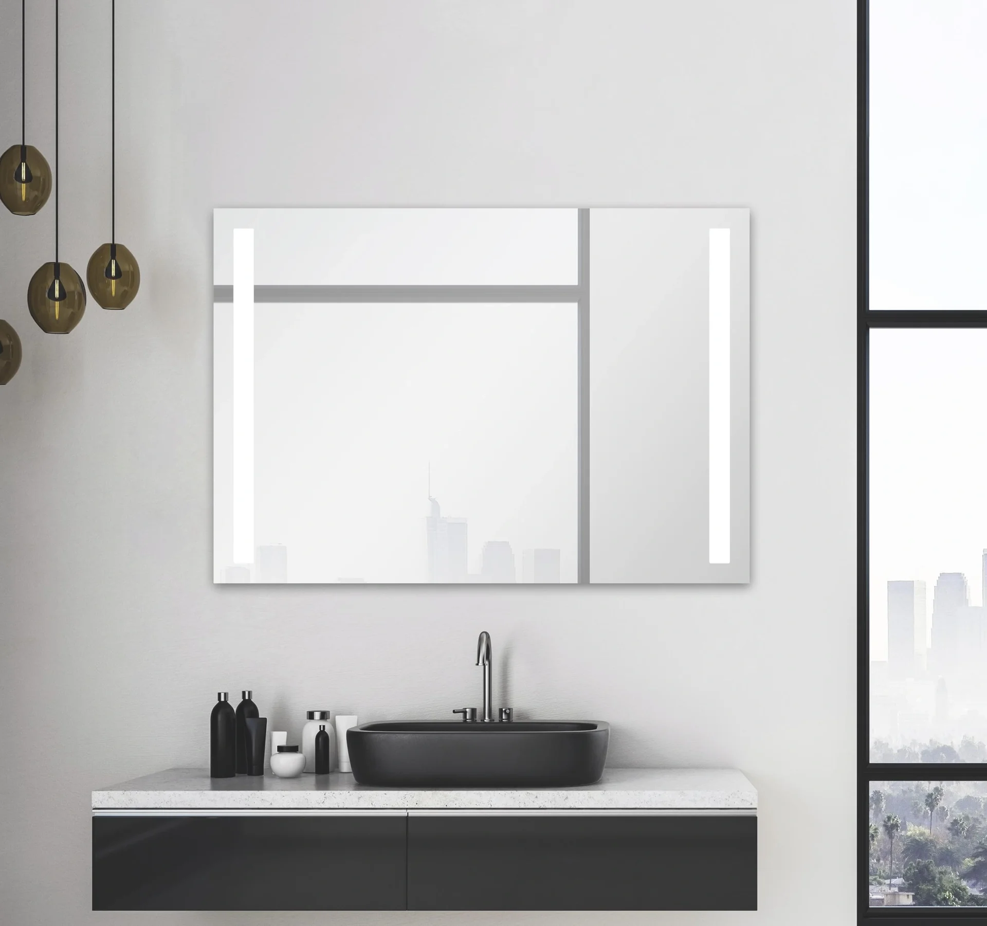 Badezimmerspiegel mit Beleuchtung, "Light" - 100 x 70 cm - Lichtfarbe neutralweiß - 6