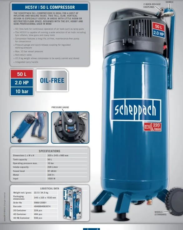 KOMPRESSOR 50L HC51V 10BAR - 5