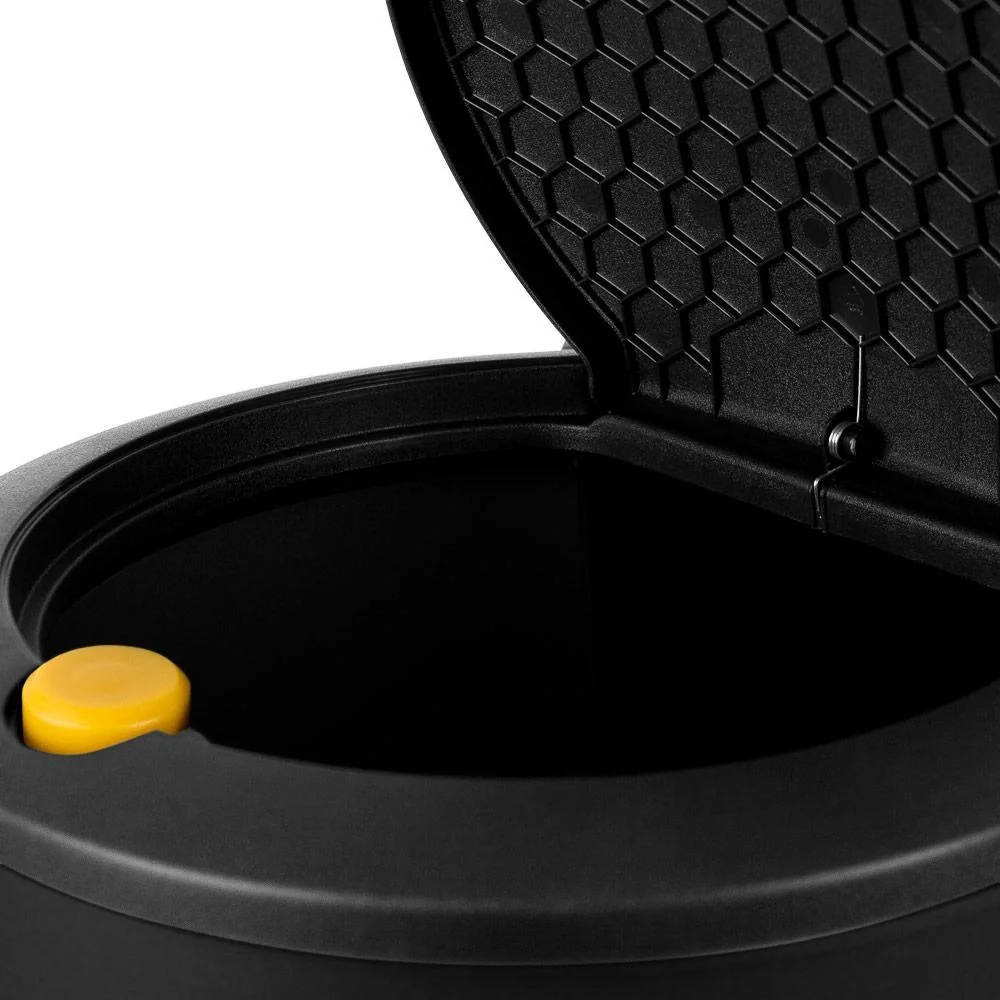 Doppeleimer für Mülltrennung - schwarzer Kunststoff 2x25L - 9