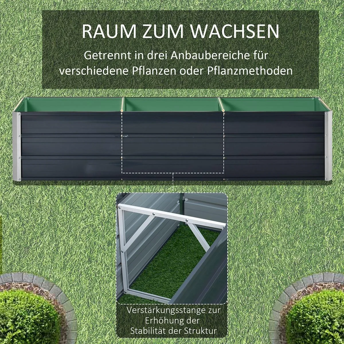 Hochbeet aus Stahl Gartenbeet Pfla - 5