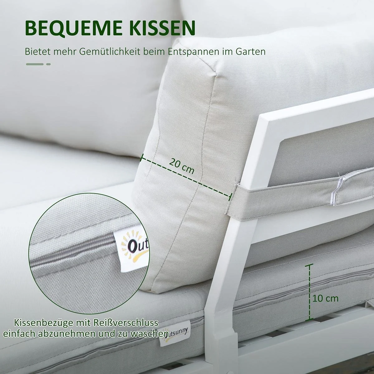 3-teiliges Gartenmöbel-Set mit Bei - 5