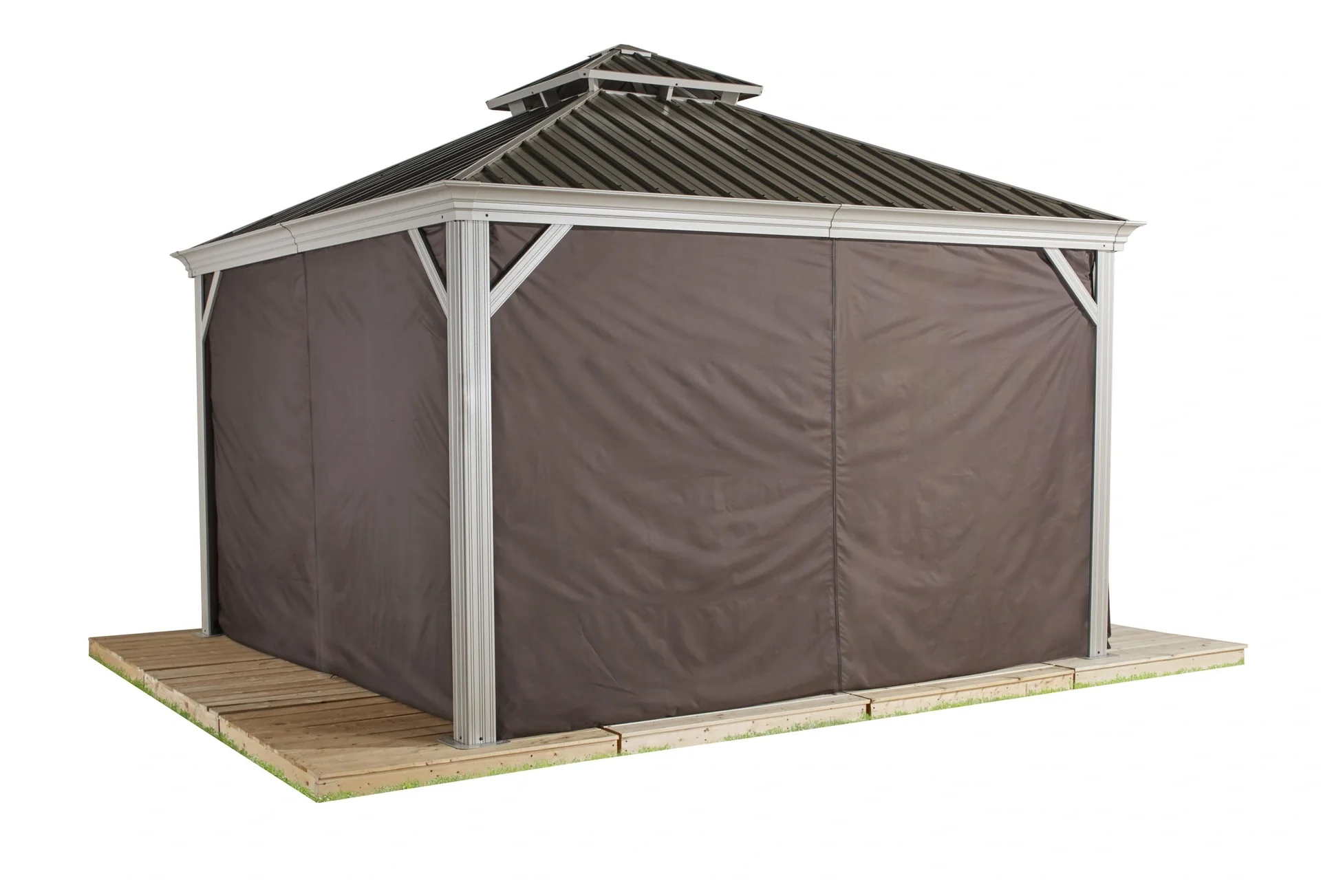 Pavillon Vorhänge Messina 12x16 ft aus Polyester, braun - 2