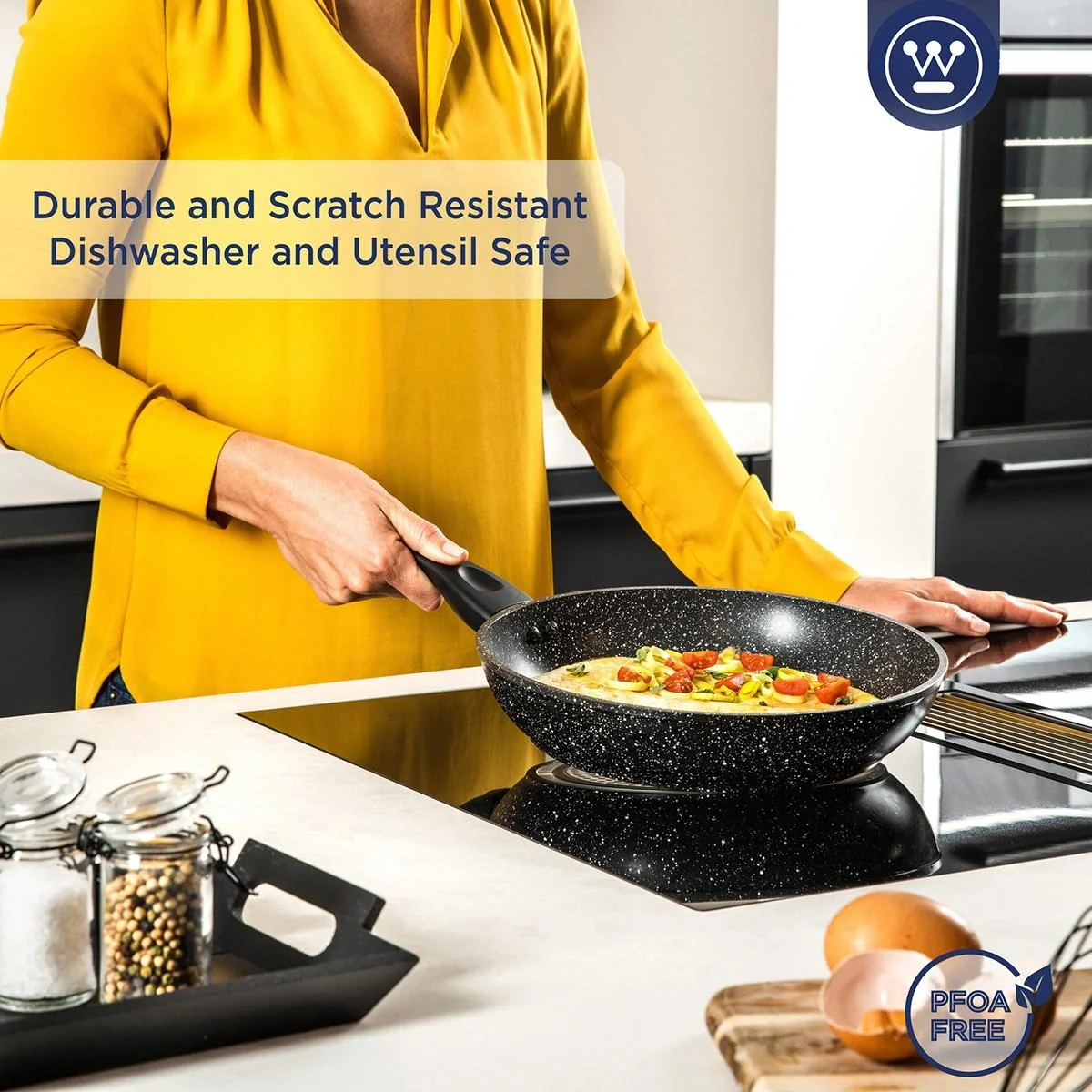 Bratpfanne aus schwarzem Marmor (26 cm) - 7