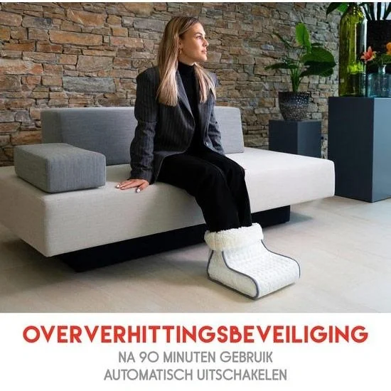 Elektrischer Fußwärmer - 3 Wärmestufen - waschbare Innenhülse - 100W - Weiß - 10