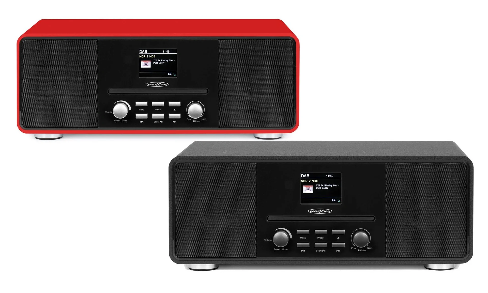 Design DAB+/UKW-Radio mit Bluetooth, CD, USB, AuxIn, Encoding, rot, HRA19DAB/RD - 2