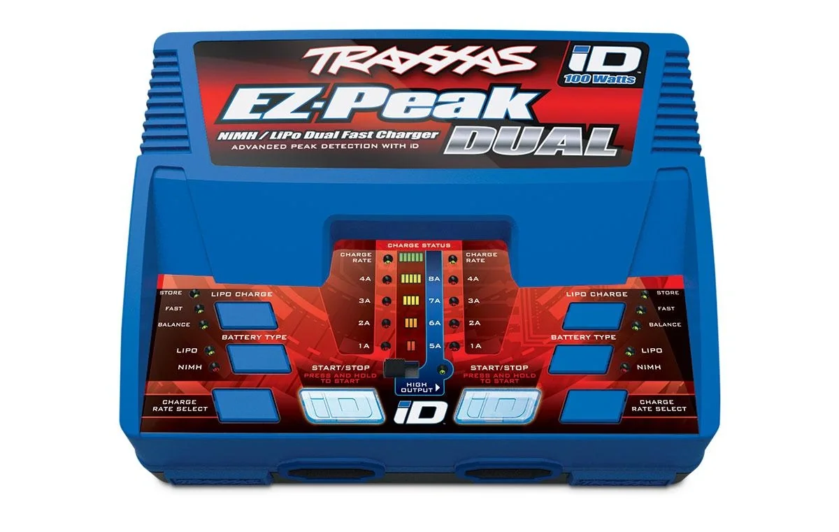 DUAL EZ-Peak Plus 2x4-Amp NiMH/2-3S Lipo, Schnell-Lader TRAXXAS EU-Version (mit iD Akku-Erkennung) - 1