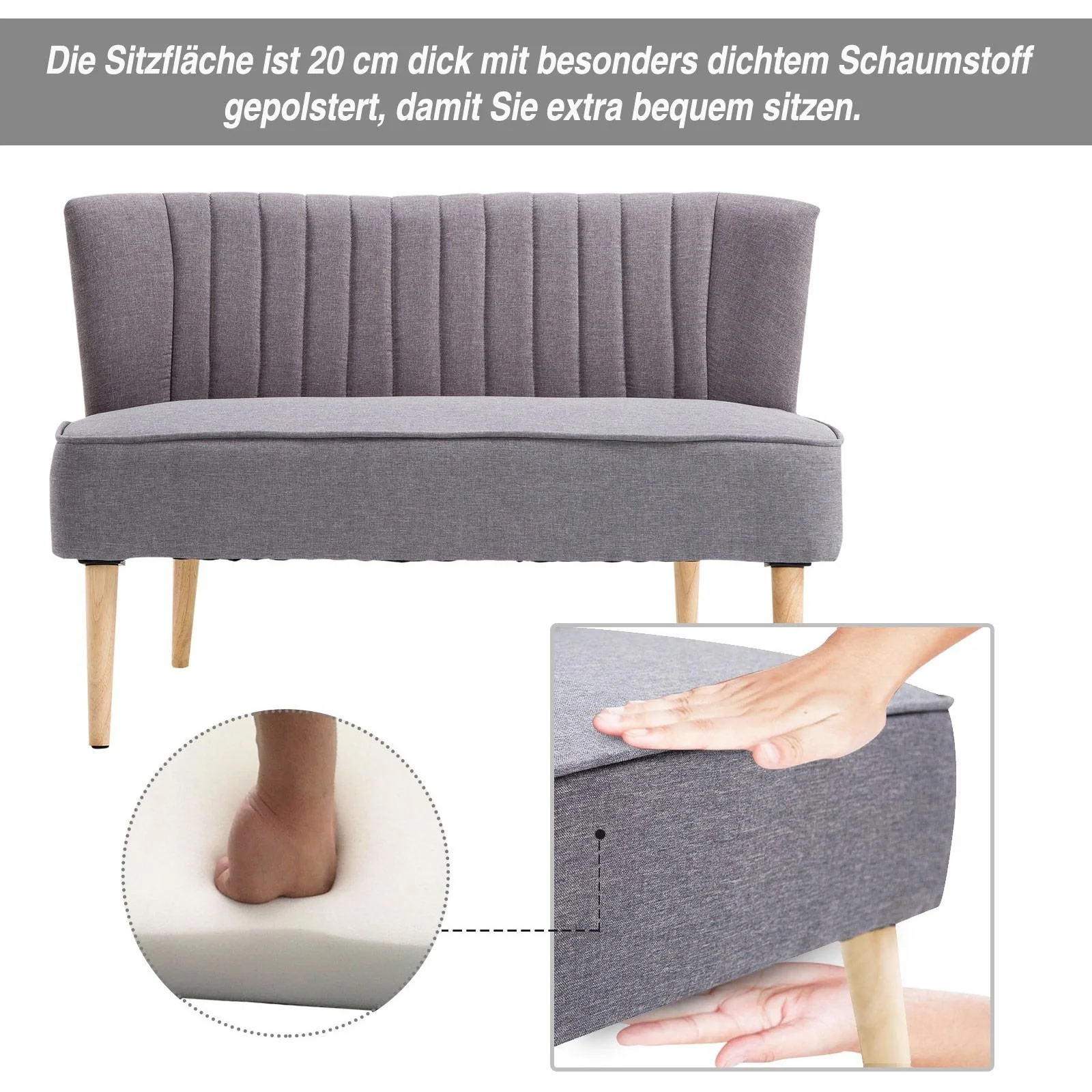 Stoffsofa als 2-Sitzer - 7