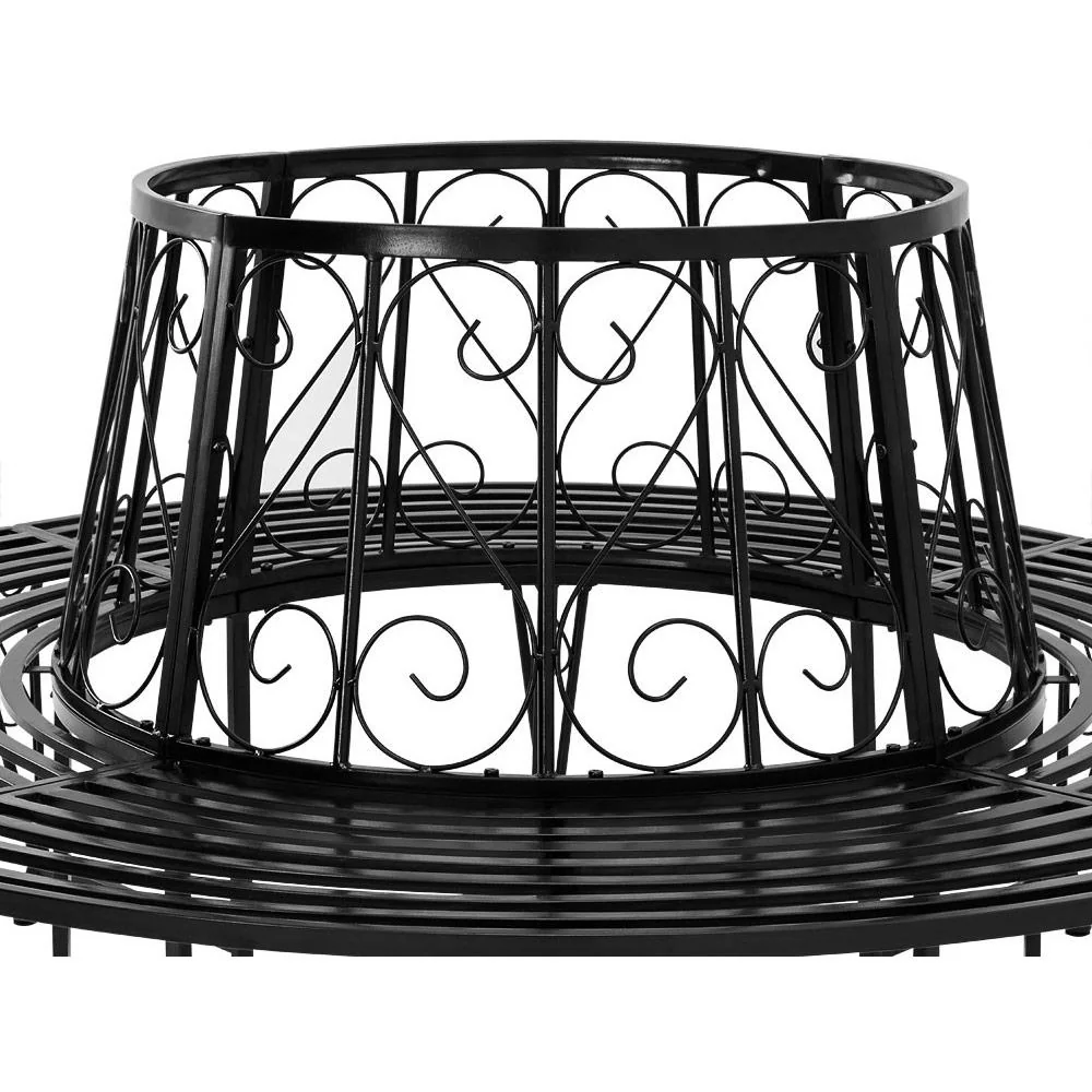 Baumbank - Gartenbank - Schwarz - Metall - Ø160 cm - 5