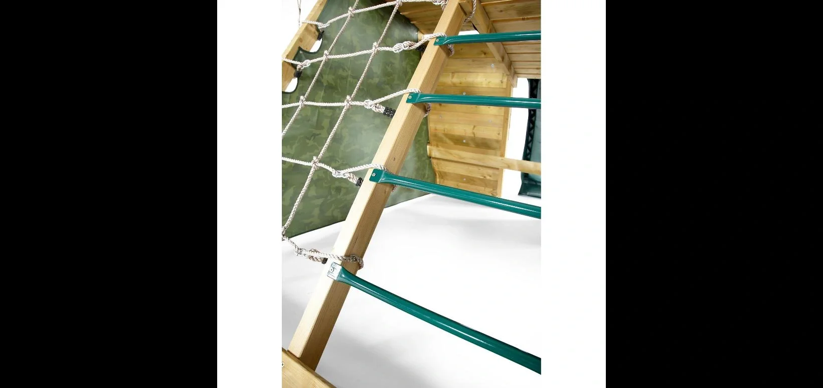 Holz Kletterpyramide, Outdoor-Kletterpyramide für Kinder aus Holz, Kletterwand, Kletternetz, Rutsche, natur - 7