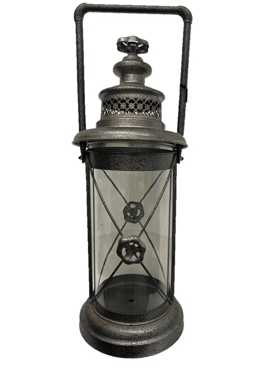 Graue Metall-Laterne im trendigen Industriedesign - 1