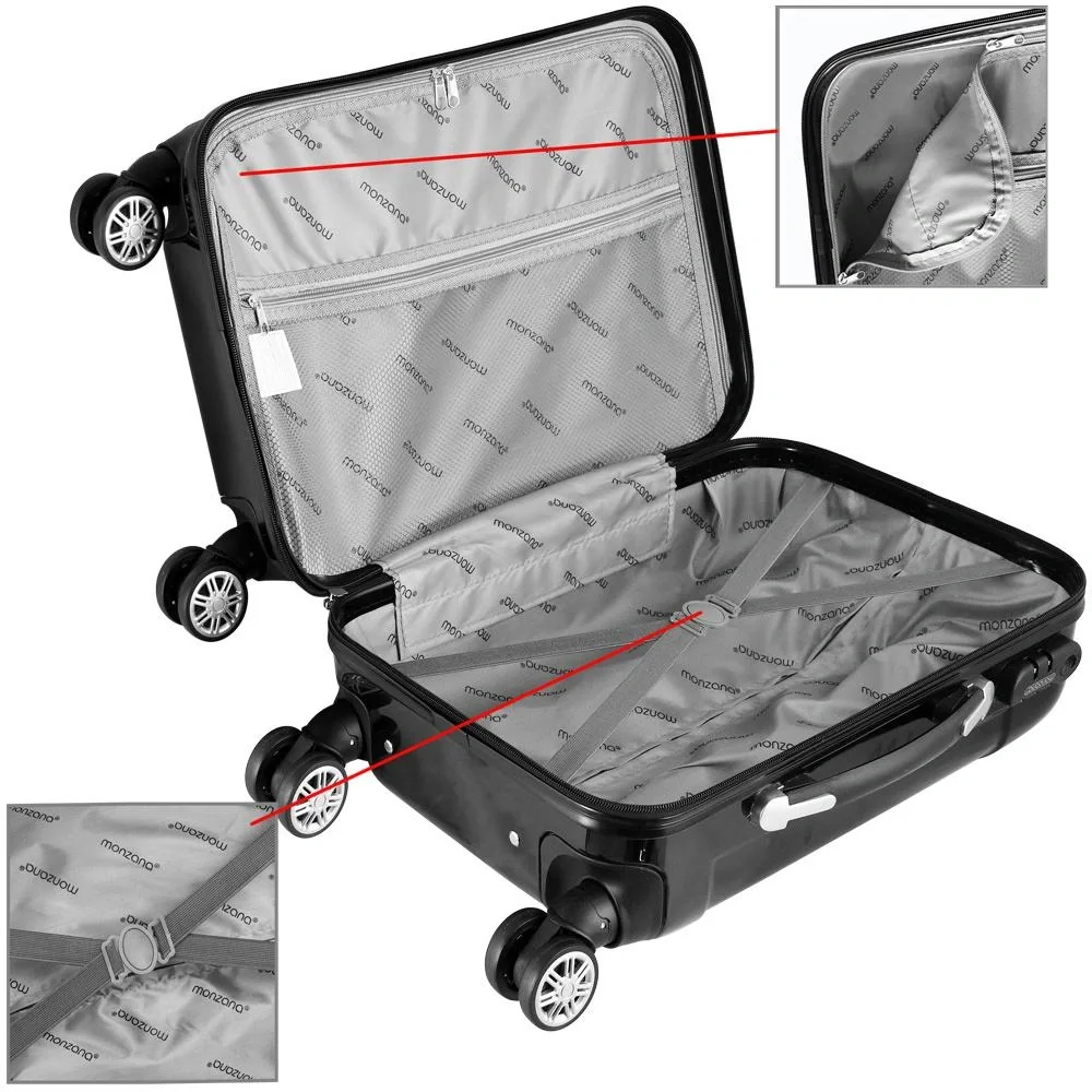 Hartschalenkoffer 3 Stück luxuriöser schwarzer M/L/XL aus Polycarbonat - 7