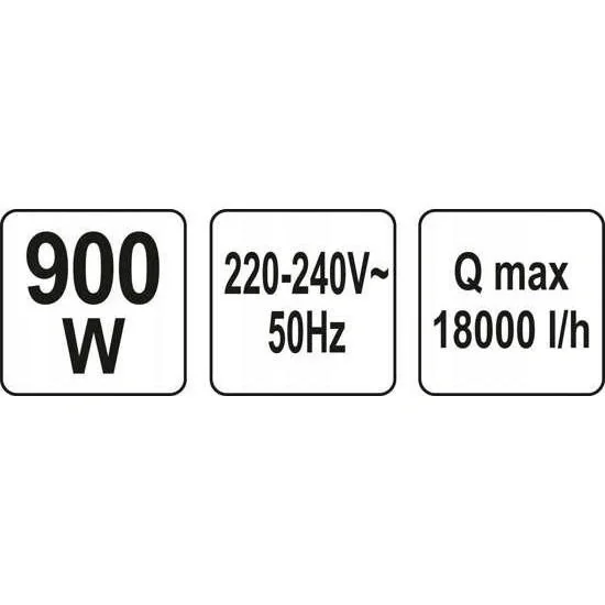 Tauchpumpe für sauberes und schmutziges Wasser - Kolbenpumpe - 900W - 18000L/h - Max. Ansaugung 1 mm - 6