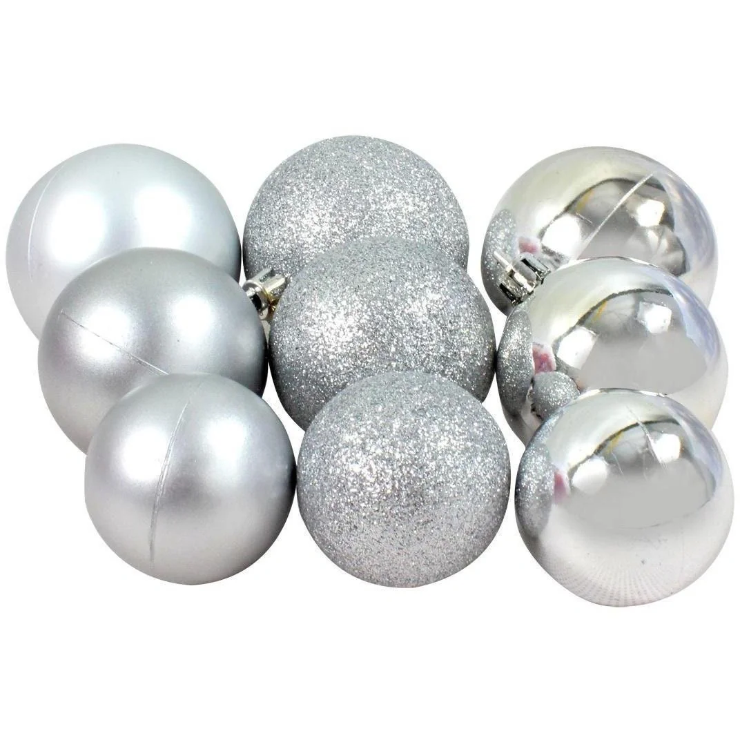 Weihnachtskugeln - 70 Kugeln - mit Aufbewahrungsbox - Kunststoff / Kunststoff - Silber - 4