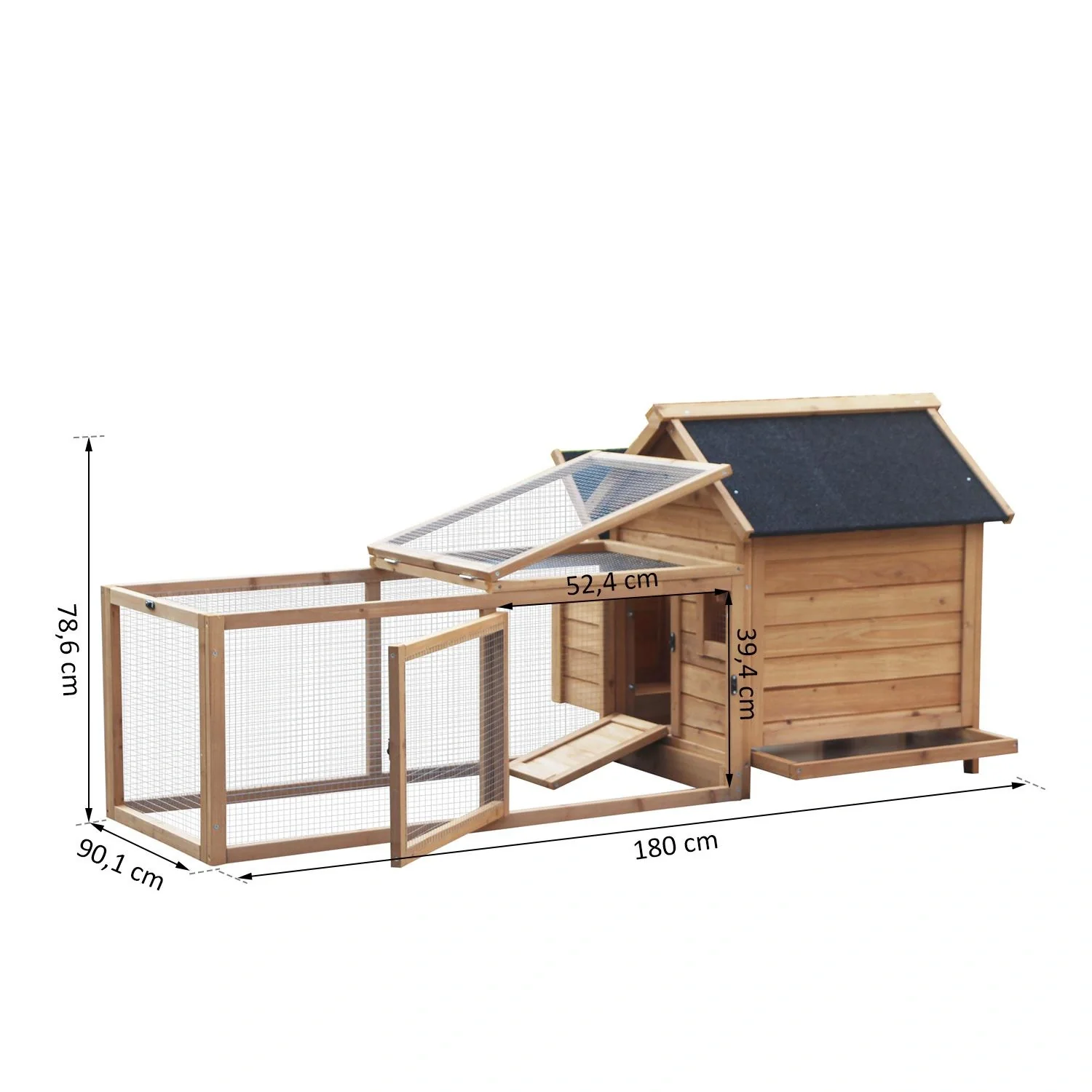 Hühnerstall Spielhaus mit Nistkasten Massivholz - 6