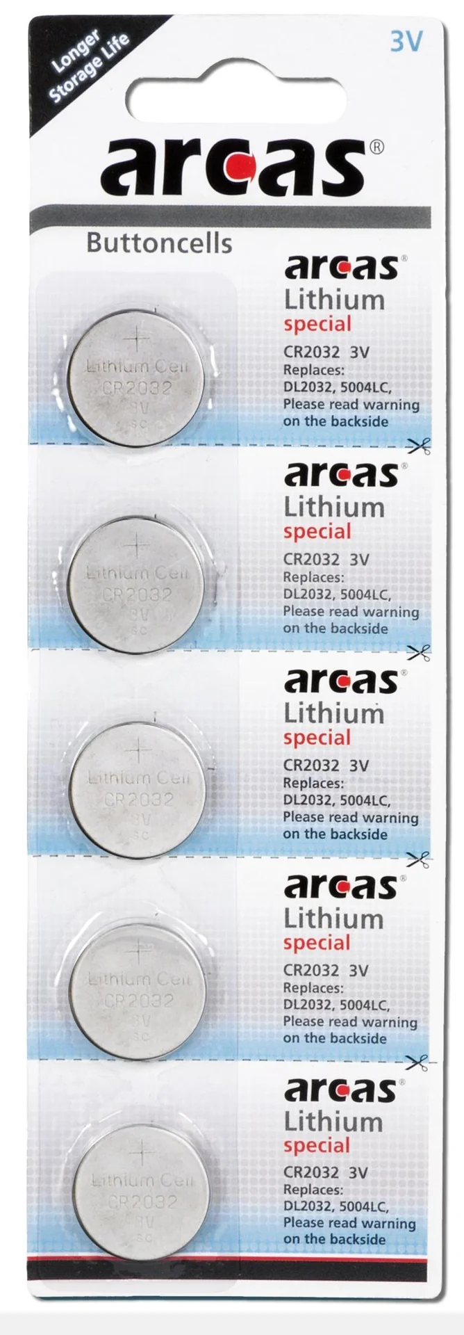 Lithium Knopfzellen CR2032 - 5 Stück - 2