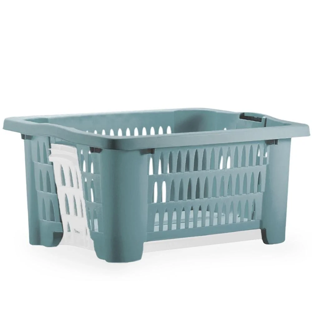 Wäschekorb mit Klappbeinen blau - 4