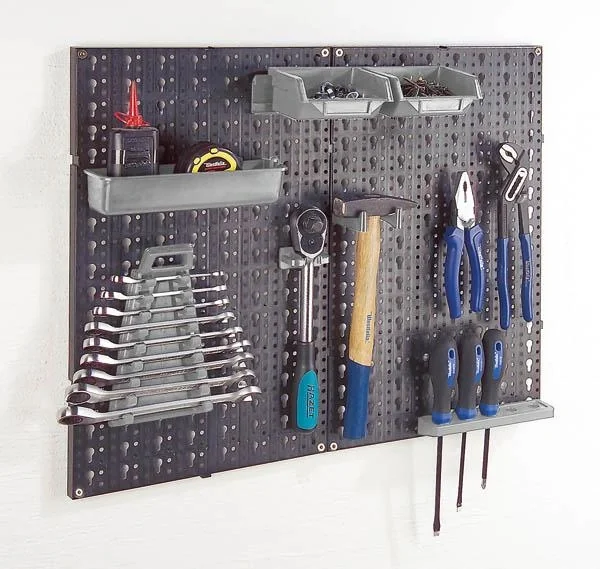 Lochplatten Werkzeugwand 2-teilig mit 18 Gerätehaken - 1