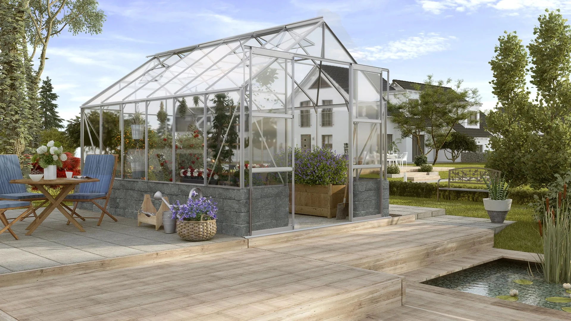 Gewächshaus Cassandra 9900 ESG 3 mm inklusive Sockel Siola, Farbe anthrazit - 2