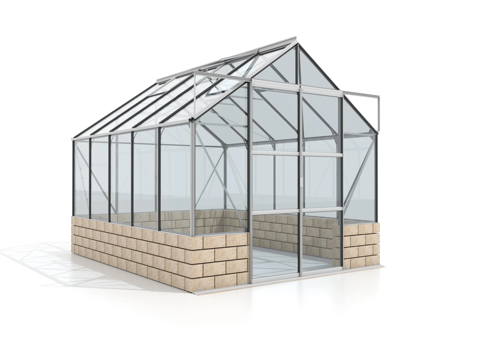 Gewächshaus Cassandra 8300 ESG 3 mm, Sockel sand - 1