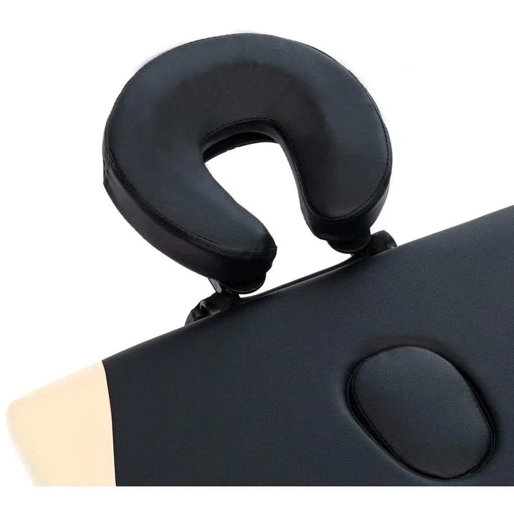Klappbarer Massagetisch 2 Zonen Aluminium schwarz und beige - 8