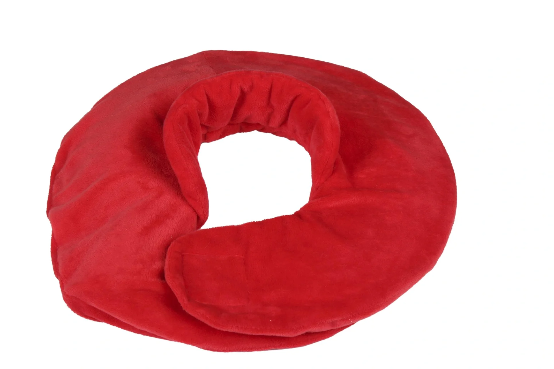 Nacken-Wärmeflasche mit breitem Trichter, Klettverschluss und Nackenfleece, Rot, 1,7 Liter - 5