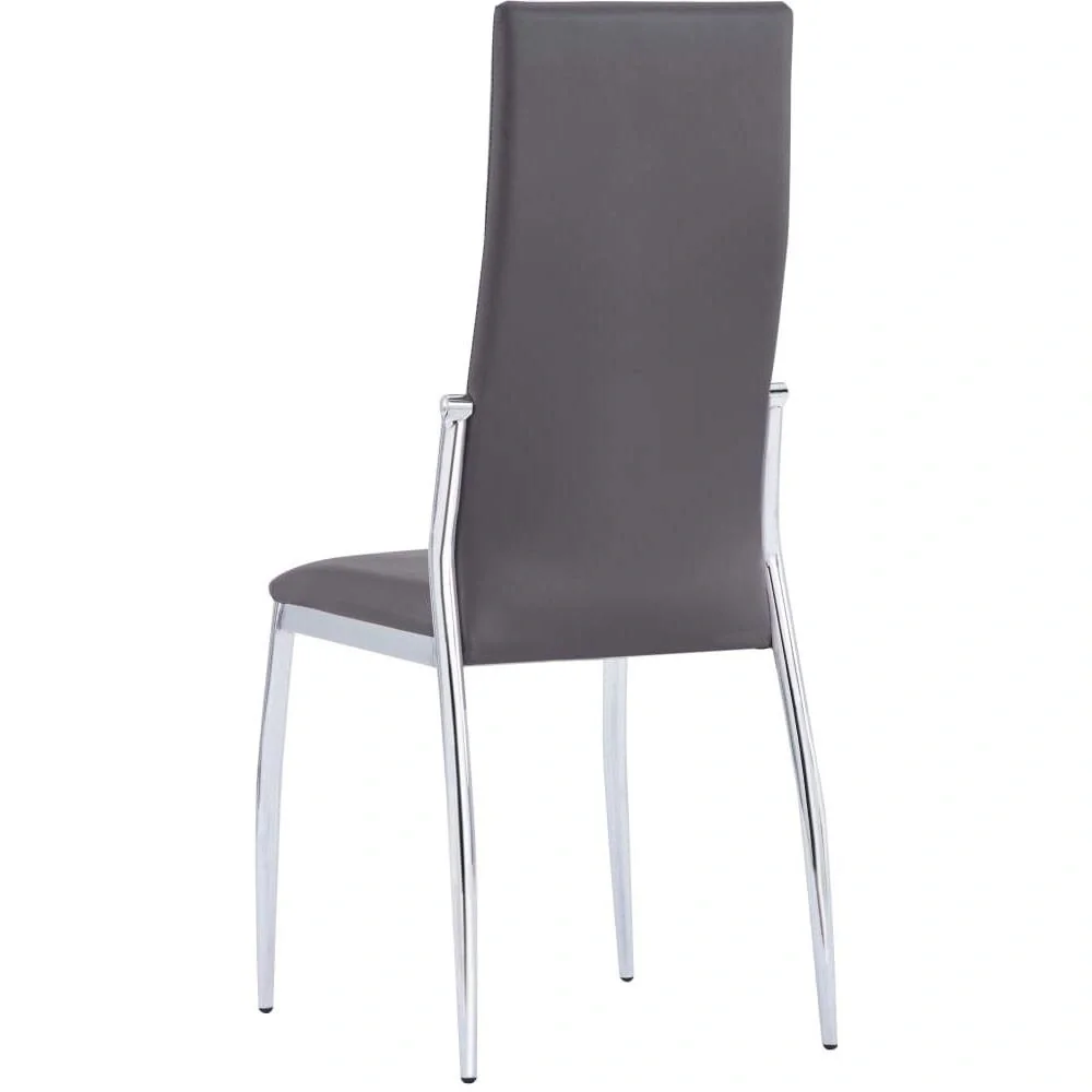 Esszimmerstühle 4-Sitzer Leder grau - 1
