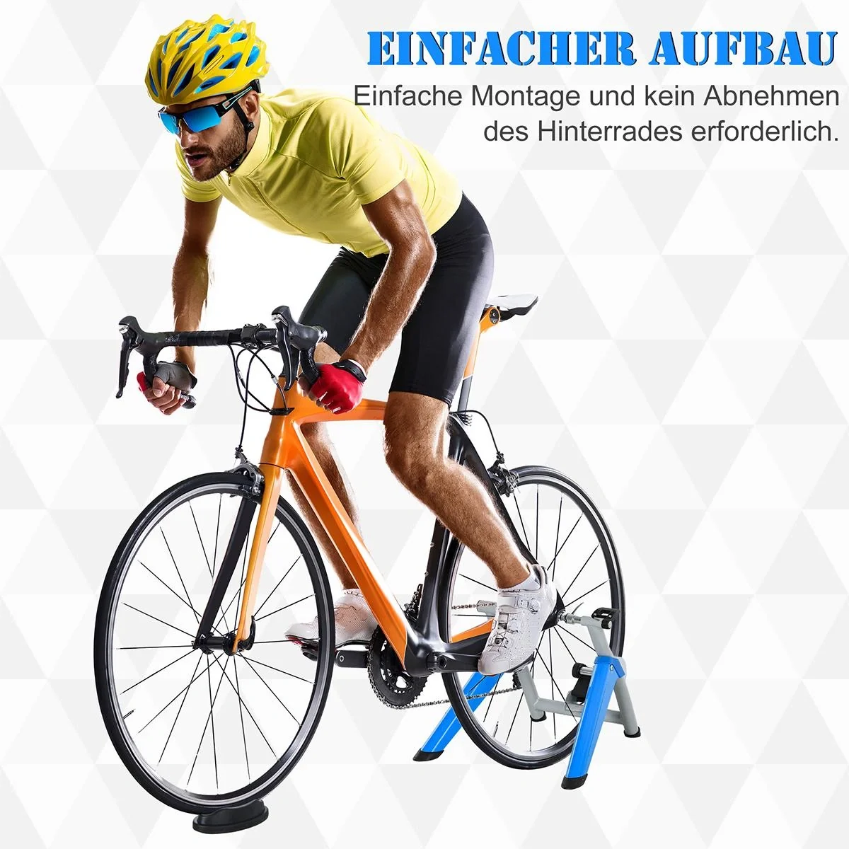 Fahrradtrainer mit Magnetbremse blau/silber - 10