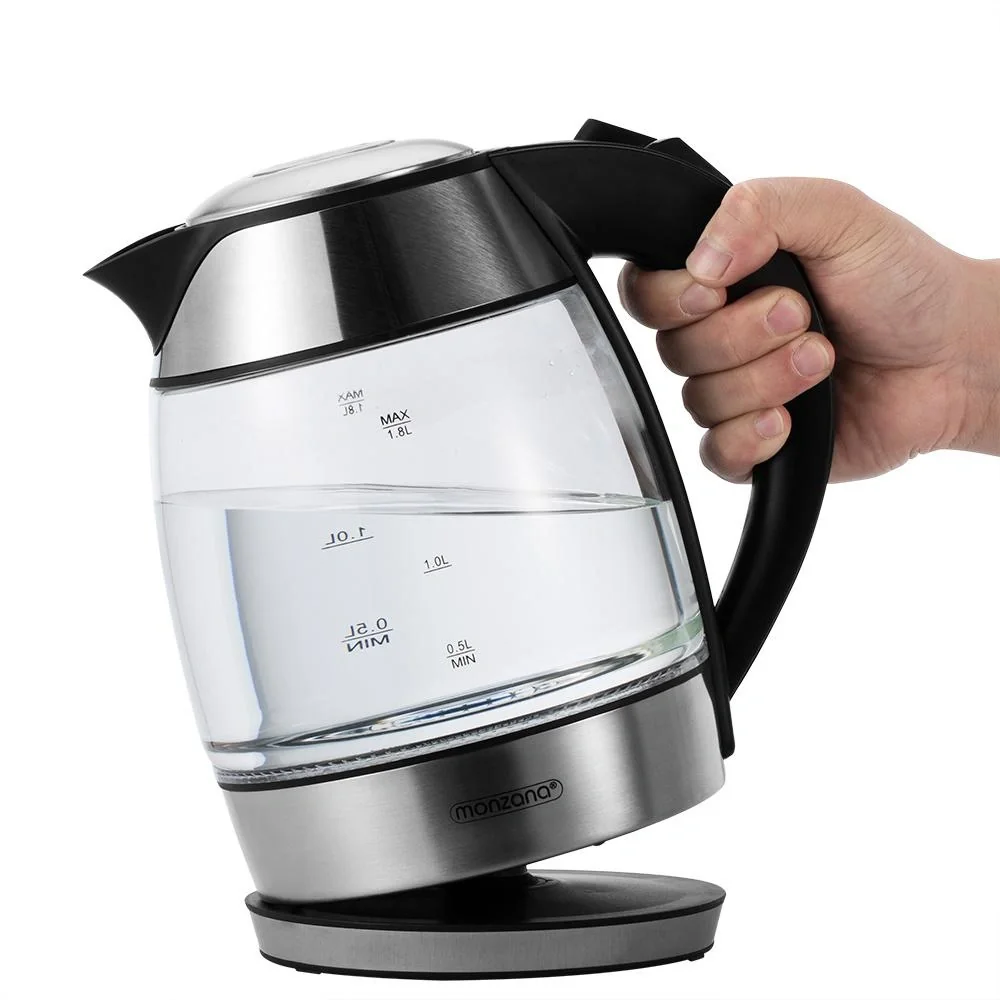 Wasserkocher schwarz/silber Glas 1.8L - 5