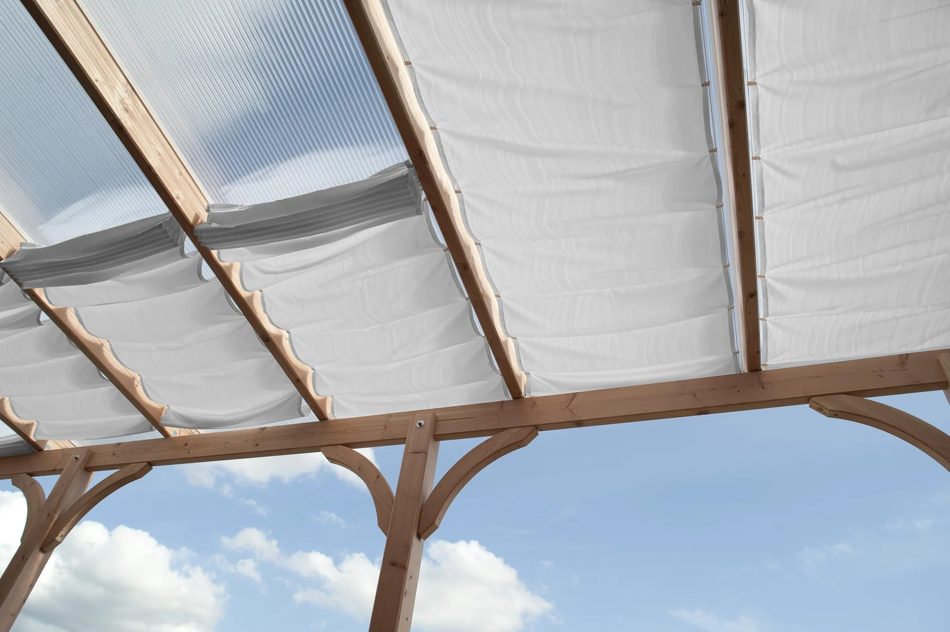 Seilspann-Sonnensegel silbergrau 380 x 96cm - 1